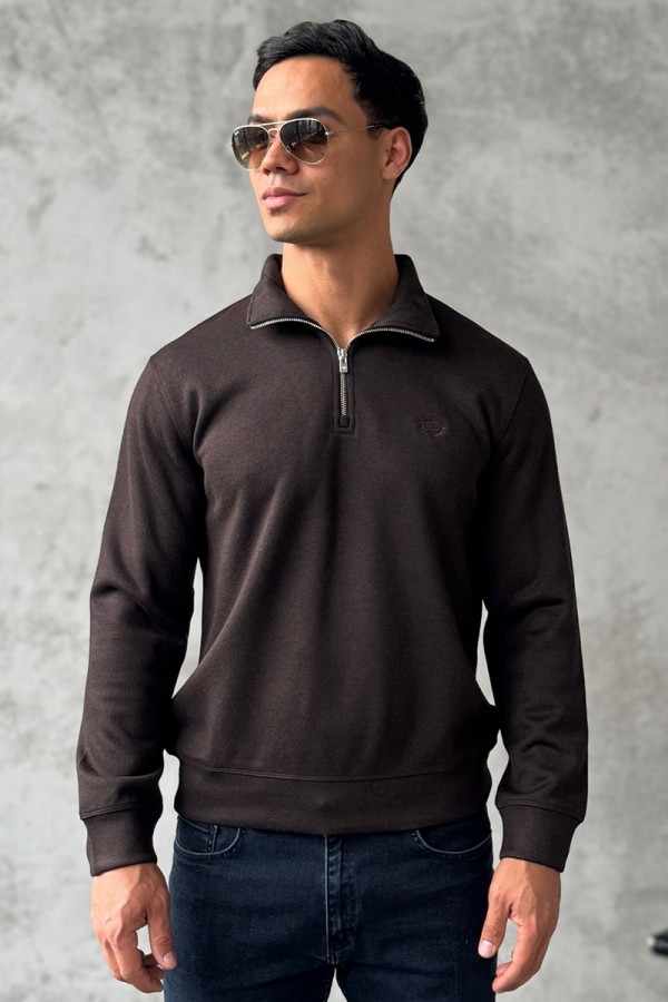 Утеплённая кофта Loro Piana zip-neck - Brown