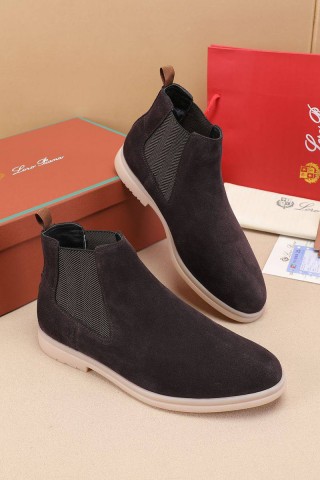 Замшевые ботинки с мехом Loro Piana