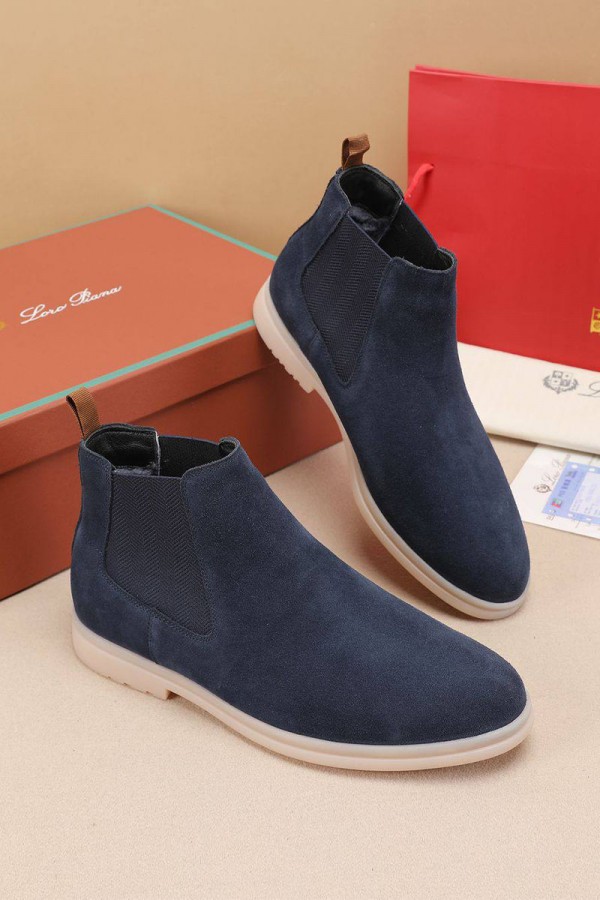 Замшевые ботинки с мехом Loro Piana