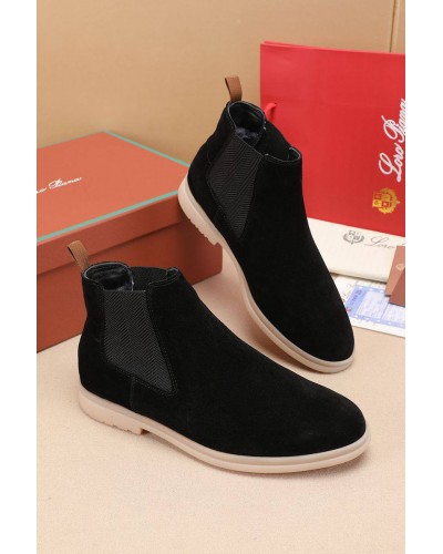 Замшевые ботинки с мехом Loro Piana