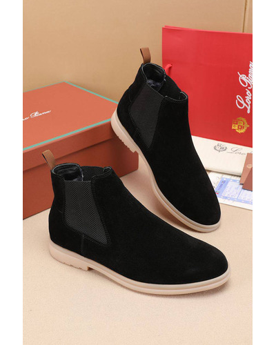 Замшевые ботинки с мехом Loro Piana