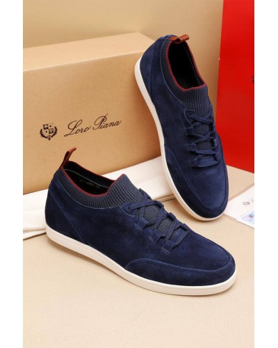 Замшевые кроссовки Loro Piana Soho Walk - Navy