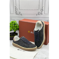 Замшевые кроссовки Loro Piana Tennis Walk - Grey