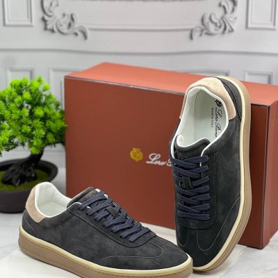 Замшевые кроссовки Loro Piana Tennis Walk - Grey