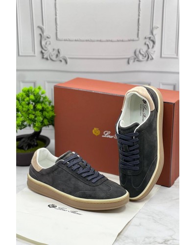 Замшевые кроссовки Loro Piana Tennis Walk - Grey