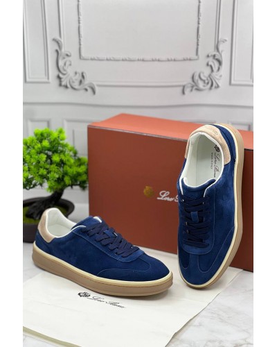 Замшевые кроссовки Loro Piana Tennis Walk - Navy