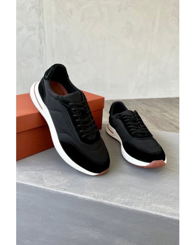 Замшевые кроссовки Loro Piana Week End Walk - Black