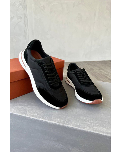 Замшевые кроссовки Loro Piana Week End Walk - Black