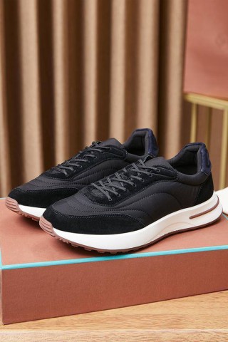 Замшевые кроссовки Loro Piana Week End Walk - Black