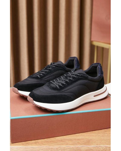 Замшевые кроссовки Loro Piana Week End Walk - Black