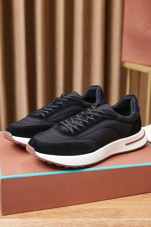 Замшевые кроссовки Loro Piana Week End Walk - Black