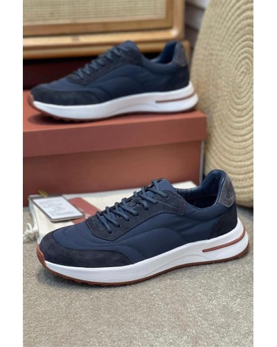 Замшевые кроссовки Loro Piana Week End Walk - Blue