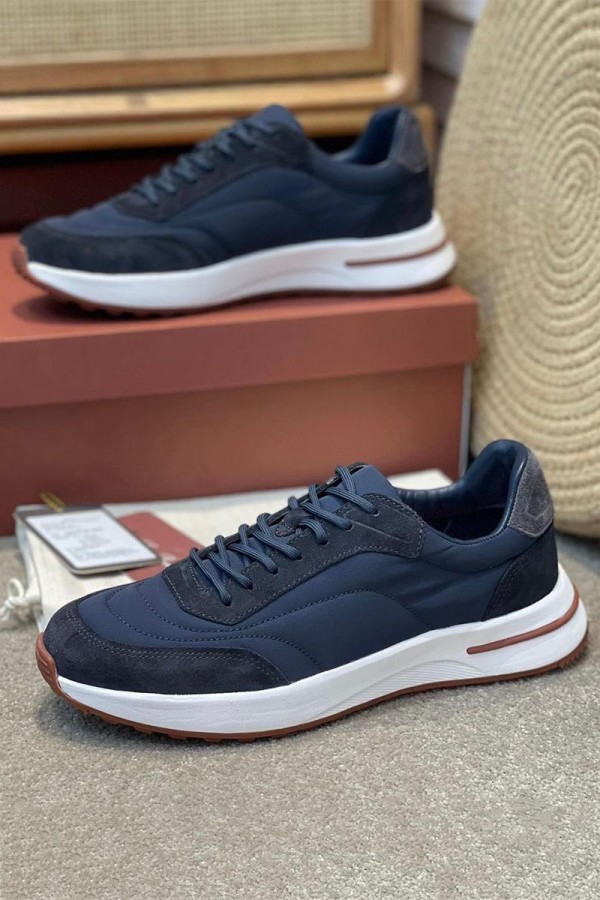 Замшевые кроссовки Loro Piana Week End Walk - Blue