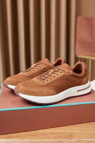 Замшевые кроссовки Loro Piana Week End Walk - Brown