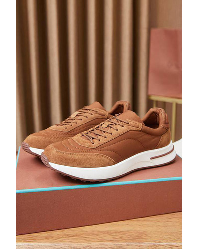 Замшевые кроссовки Loro Piana Week End Walk - Brown