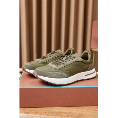 Замшевые кроссовки Loro Piana Week End Walk - Green