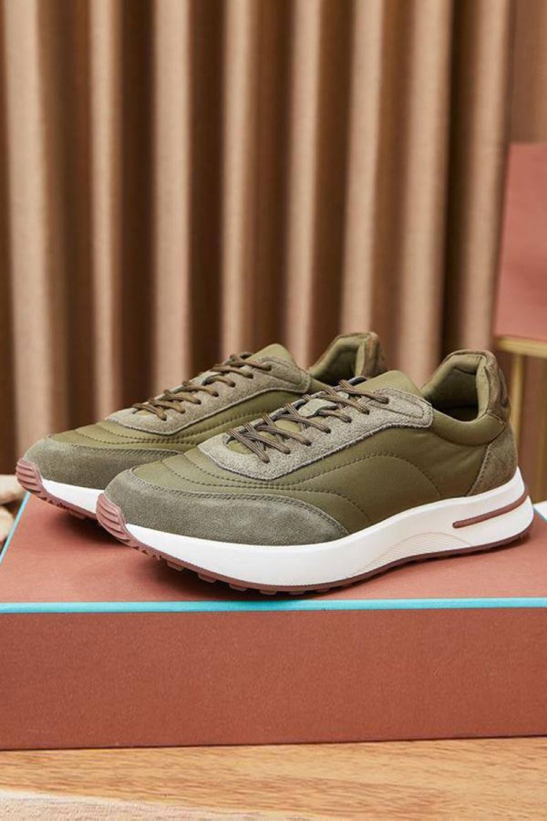 Замшевые кроссовки Loro Piana Week End Walk - Green