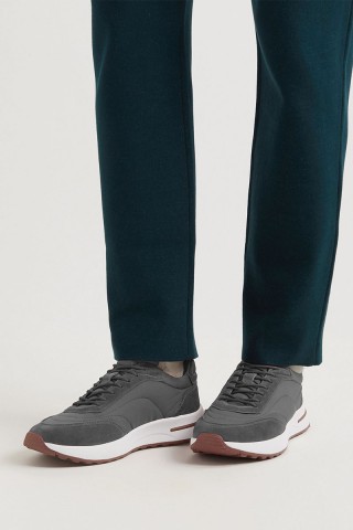 Замшевые кроссовки Loro Piana Week End Walk - Grey