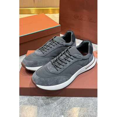 Замшевые кроссовки Loro Piana Week End Walk - Grey