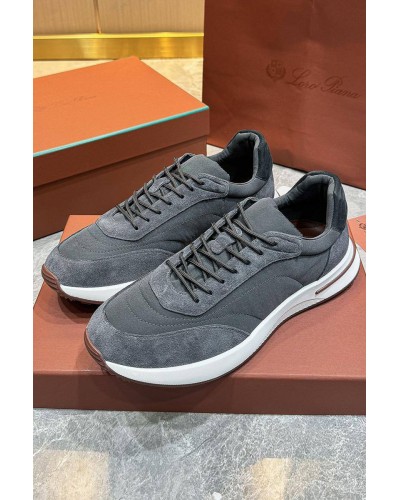 Замшевые кроссовки Loro Piana Week End Walk - Grey