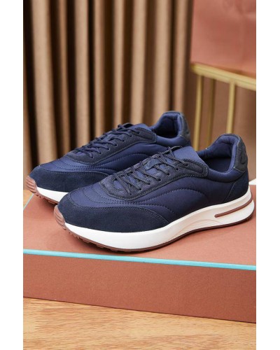 Замшевые кроссовки Loro Piana Week End Walk - Navy