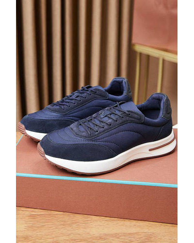 Замшевые кроссовки Loro Piana Week End Walk - Navy