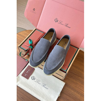 Замшевые лоферы Loro Piana Premium - Grey