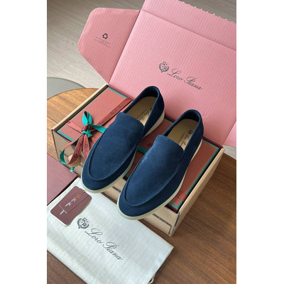 Замшевые лоферы Loro Piana Premium - Navy