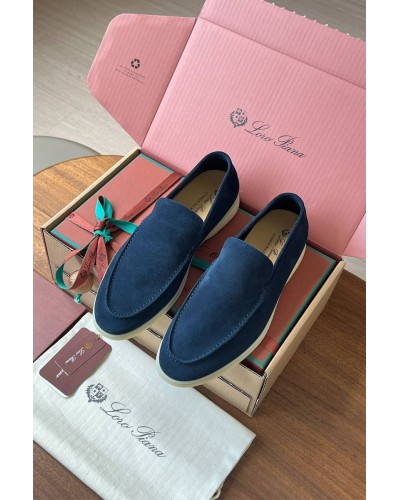 Замшевые лоферы Loro Piana Premium - Navy