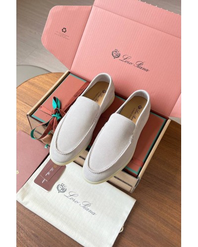 Замшевые лоферы Loro Piana Premium - White