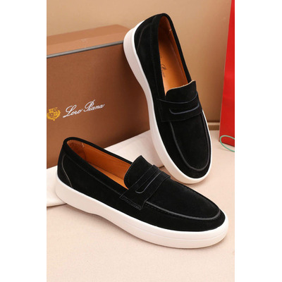Замшевые лоферы Loro Piana Summer Walk - Black
