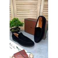 Замшевые лоферы Loro Piana Summer Walk - Black