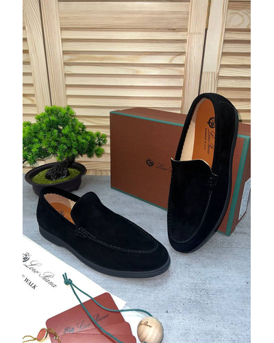 Замшевые лоферы Loro Piana Summer Walk - Black