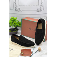 Замшевые лоферы Loro Piana Summer Walk - Black