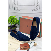 Замшевые лоферы Loro Piana Summer Walk - Blue