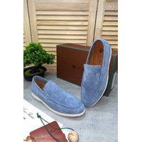 Замшевые лоферы Loro Piana Summer Walk - Blue