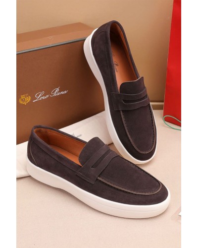 Замшевые лоферы Loro Piana Summer Walk - Brown