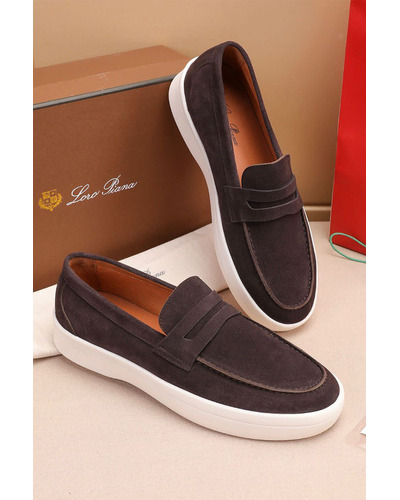 Замшевые лоферы Loro Piana Summer Walk - Brown