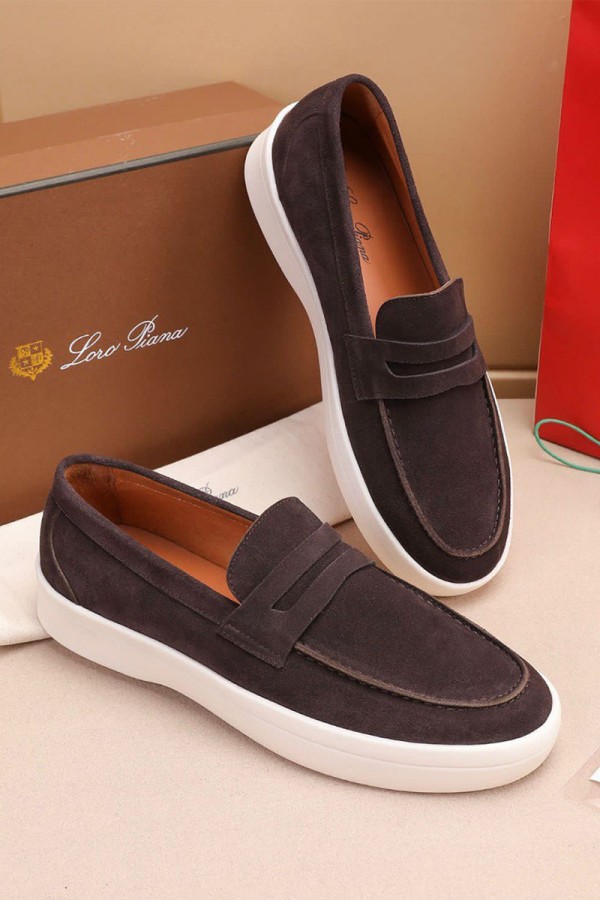 Замшевые лоферы Loro Piana Summer Walk - Brown