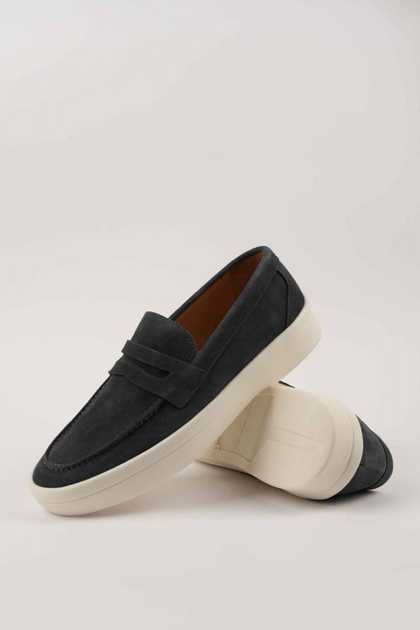 Замшевые лоферы Loro Piana Summer Walk - Grey