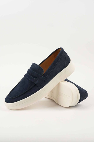 Замшевые лоферы Loro Piana Summer Walk - Navy