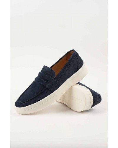 Замшевые лоферы Loro Piana Summer Walk - Navy