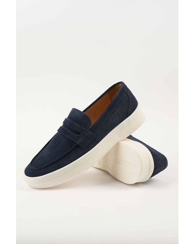 Замшевые лоферы Loro Piana Summer Walk - Navy