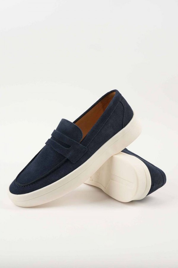 Замшевые лоферы Loro Piana Summer Walk - Navy