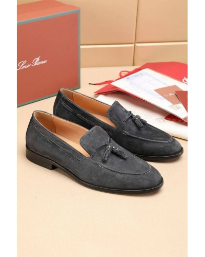 Замшевые лоферы Loro Piana tassel - Grey