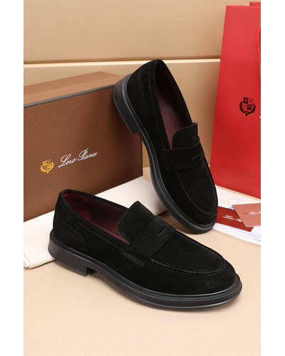 Замшевые лоферы Loro Piana Travis - Black