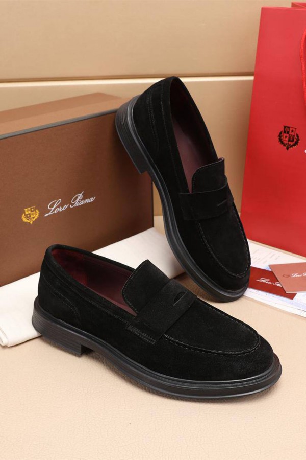 Замшевые лоферы Loro Piana Travis - Black
