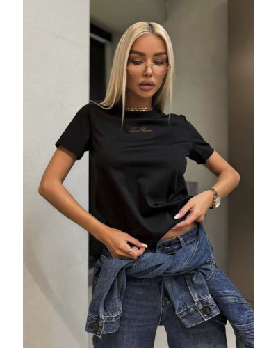 Женская базовая футболка Loro Piana premium - Black