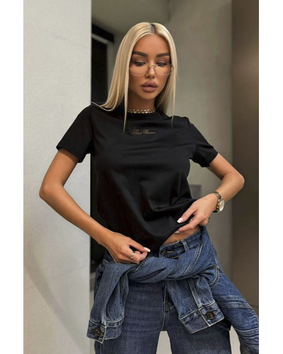 Женская базовая футболка Loro Piana premium - Black