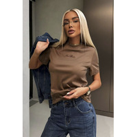 Женская базовая футболка Loro Piana premium - Brown